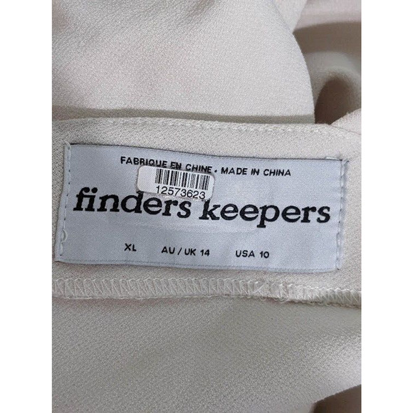 Finders Keepers Sz 10 Luna Sheath Dress White Crepe Side Slit V Neck Sleeveless - Picture 8 of 9